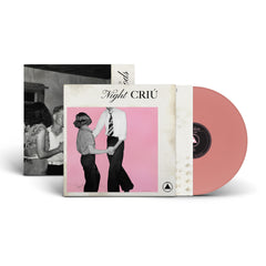 Night CRIÚ vinyl record with retro dancing couple artwork and pink vinyl disc on white background