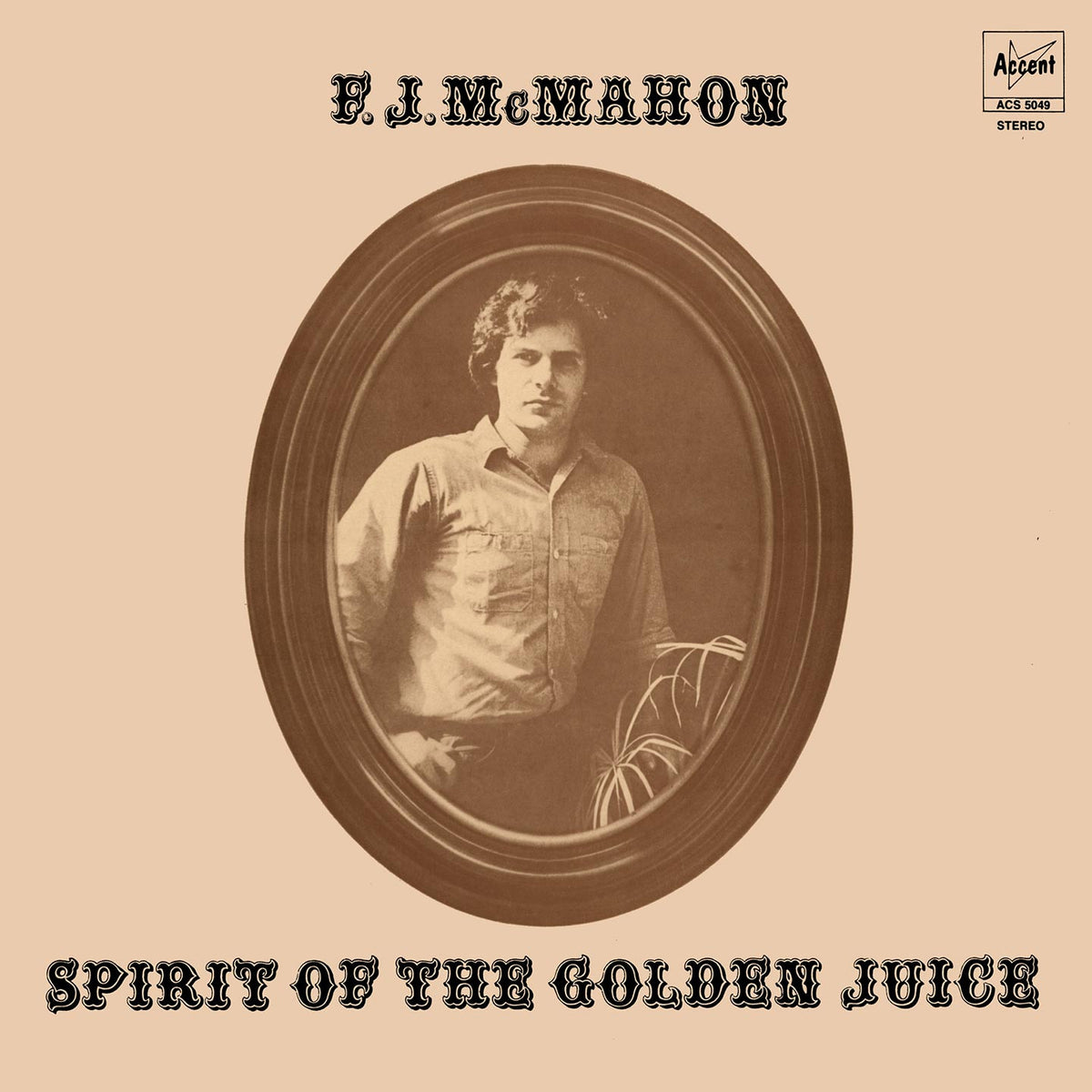 Spirit of the Golden Juice album cover featuring sepia-toned portrait of a man in vintage style font