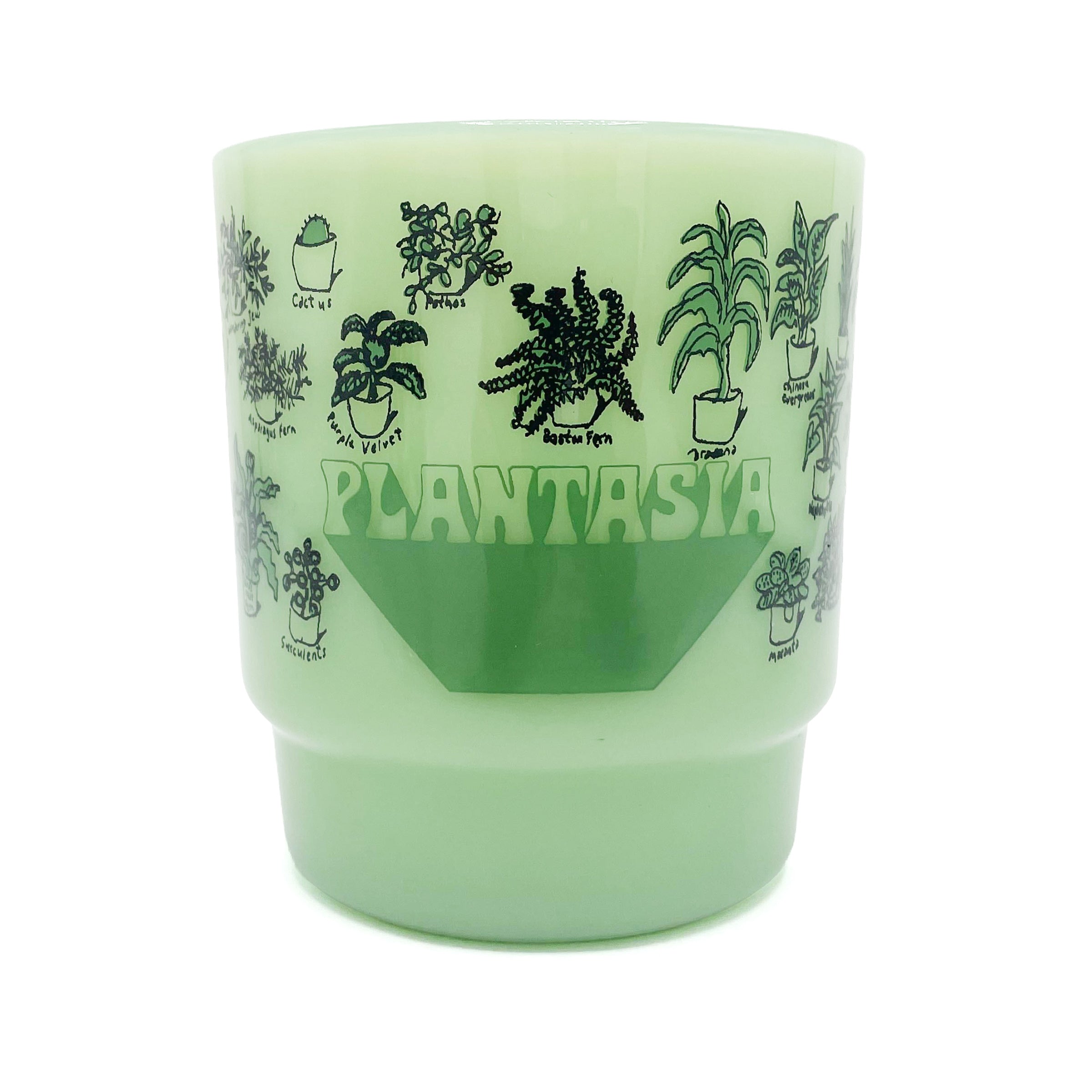 Plantasia Milk Glass Mugs