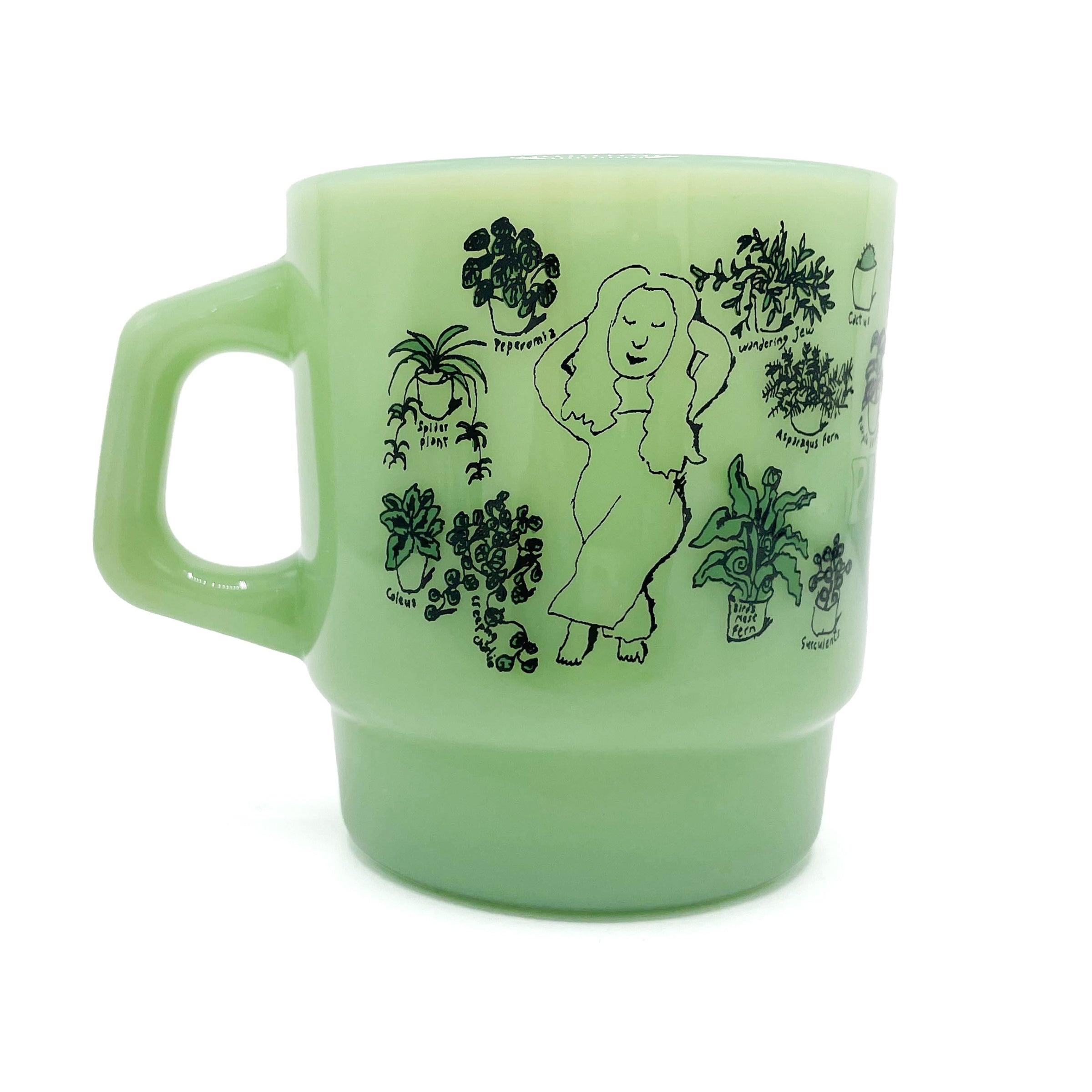 Plantasia Milk Glass Mugs