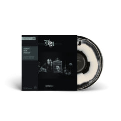 Bright New Disease vinyl record with black and white marbled design and dark album cover with artistic imagery.