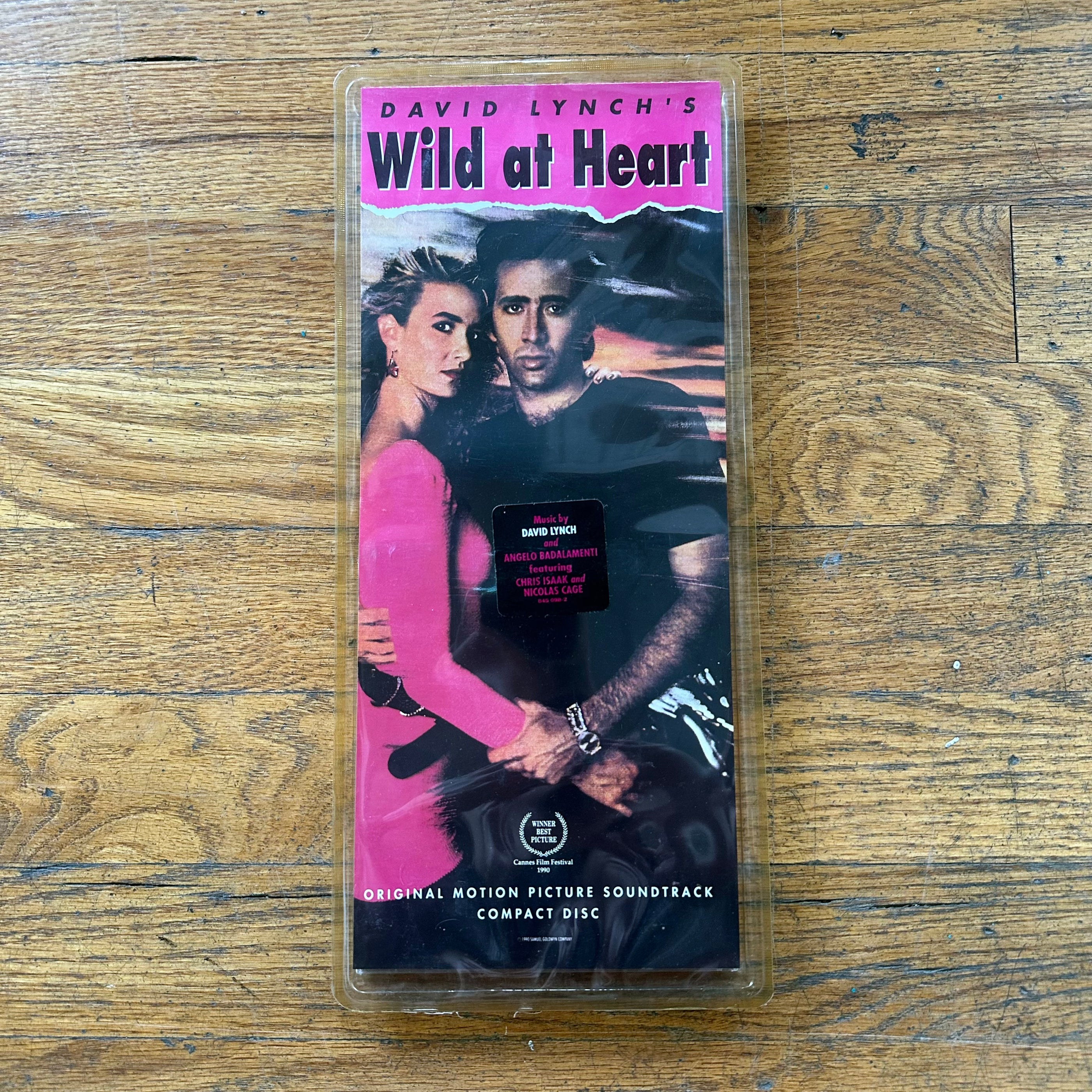Wild At Heart Long Box CD featuring David Lynch’s original motion picture soundtrack in a tall rectangular case