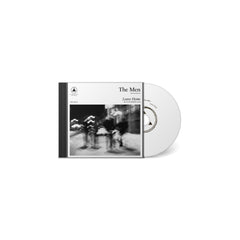 Leave Home CD by The Men with black and white blurred street photo on cover and plain white disc visible