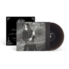 Morning Star vinyl record featuring black and white cover art of a person holding a spiked club in dark attire