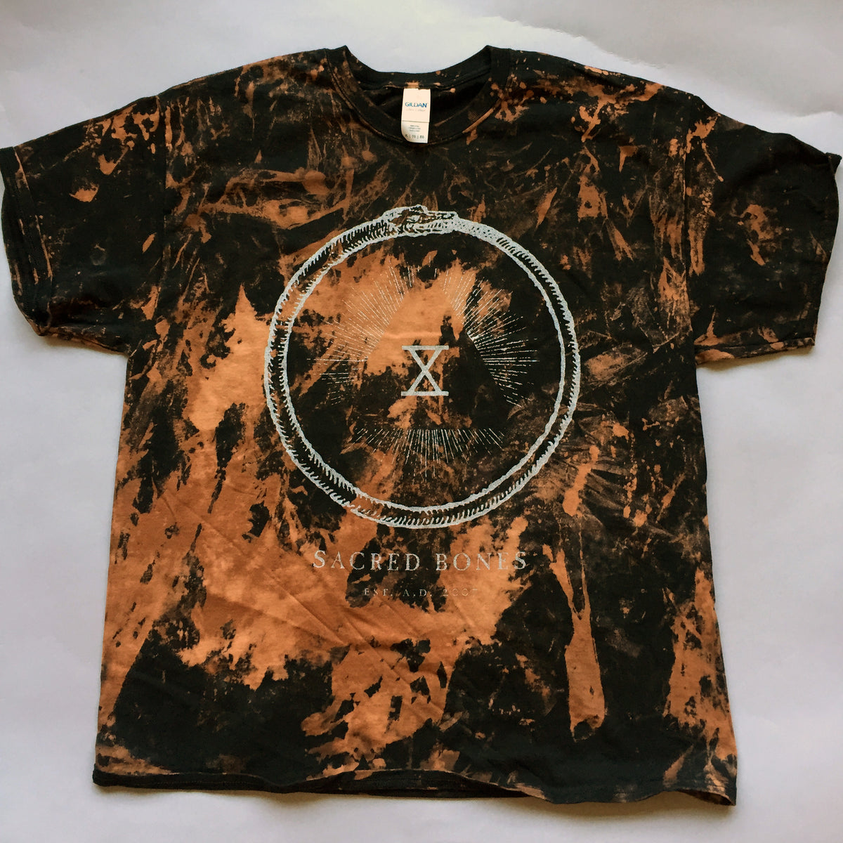 Bleach-Dyed "Sacred Bones X" T-Shirt