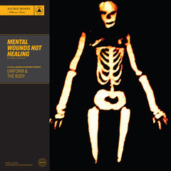 Mental Wounds Not Healing album cover featuring an abstract glowing skeleton figure on black background