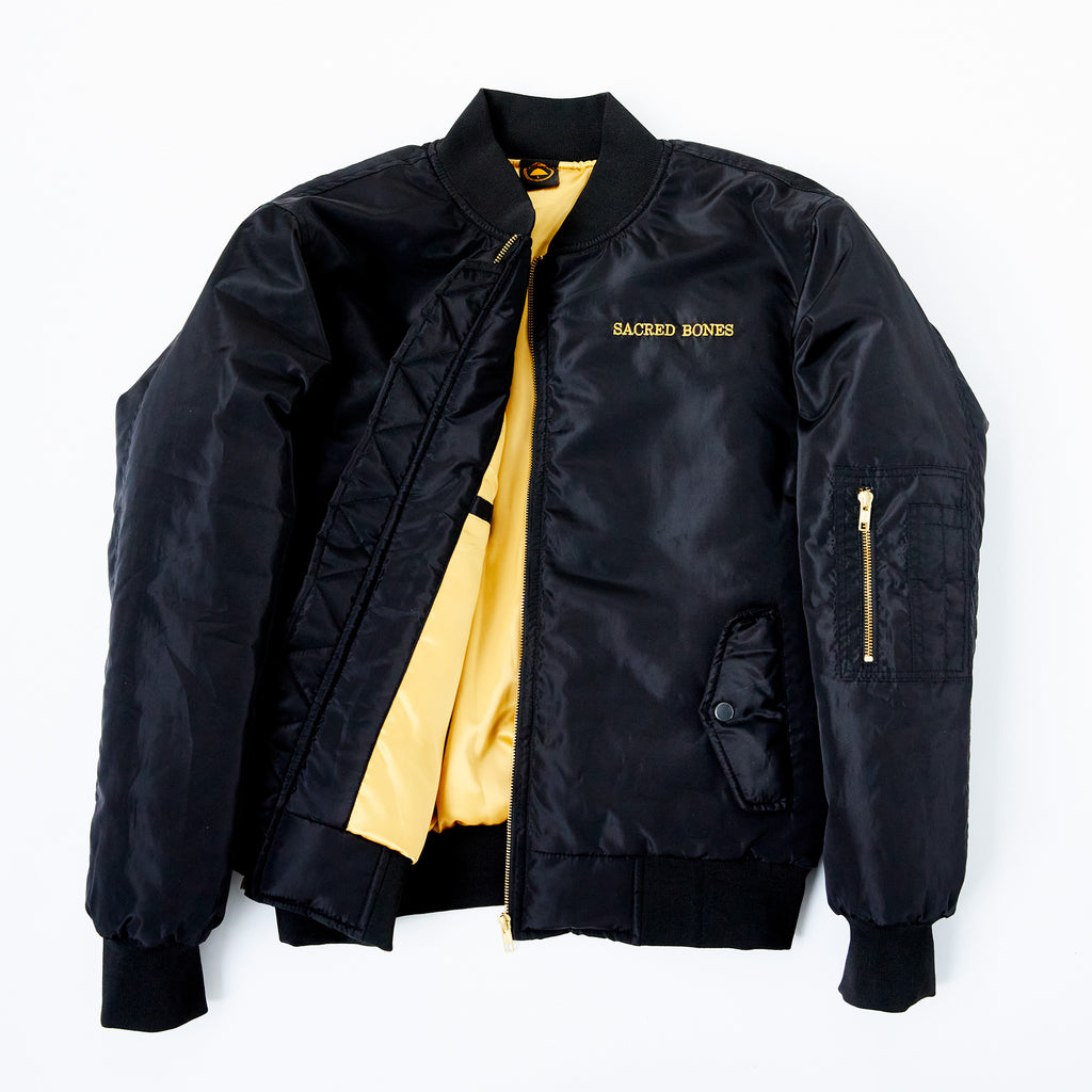 Sacred Bones Gold Logo Bomber Jacket Large